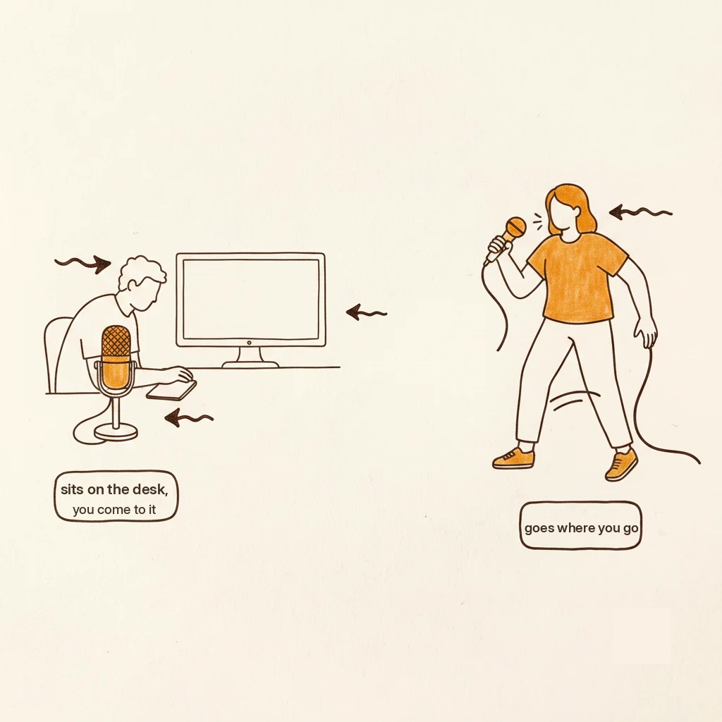 usb microphone for singing: desk style vs handheld style