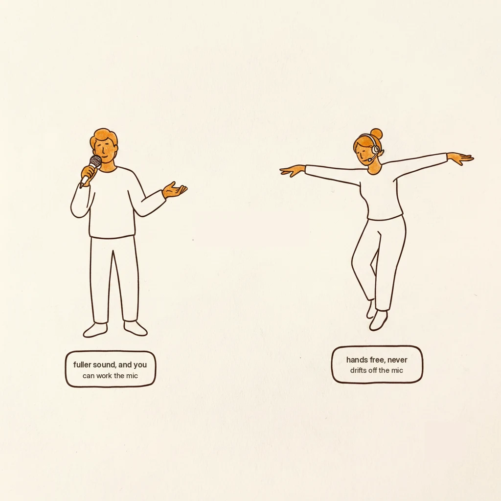 why singers use handheld mics vs headset mics: the real tradeoff