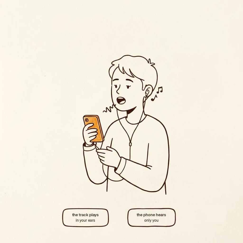record yourself singing on iphone: free setup with earbuds