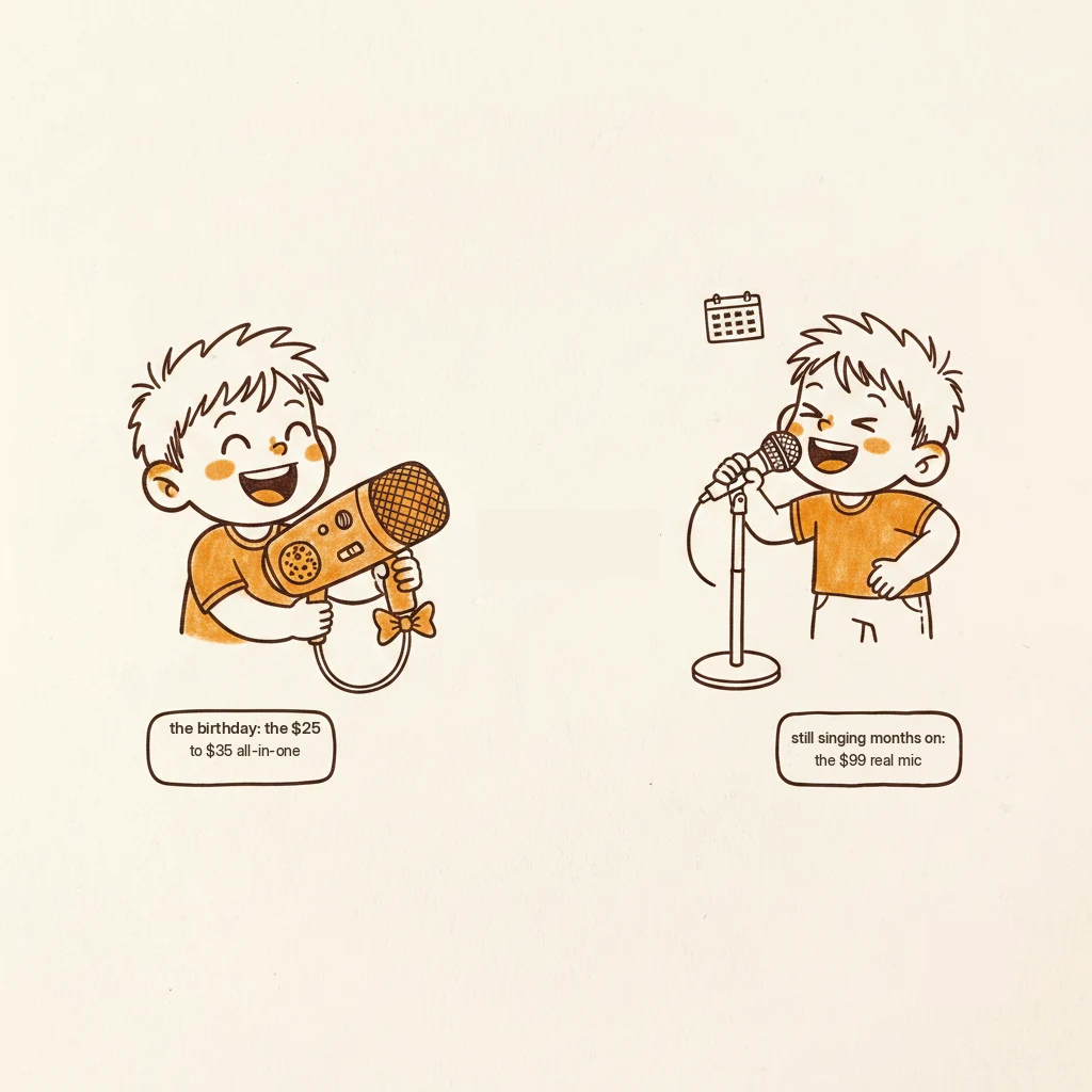 microphone for a kid who sings: the birthday mic and the upgrade that follows