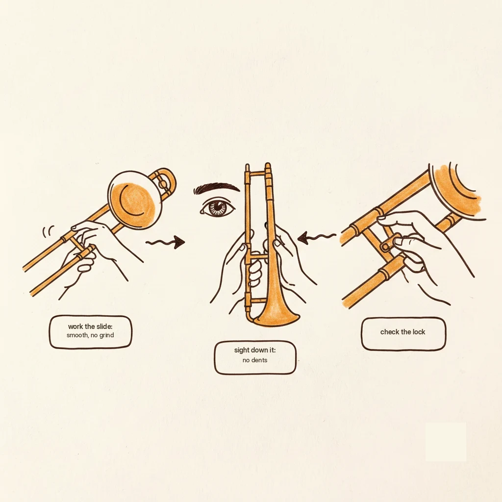 how to check a used trombone before buying: slide test