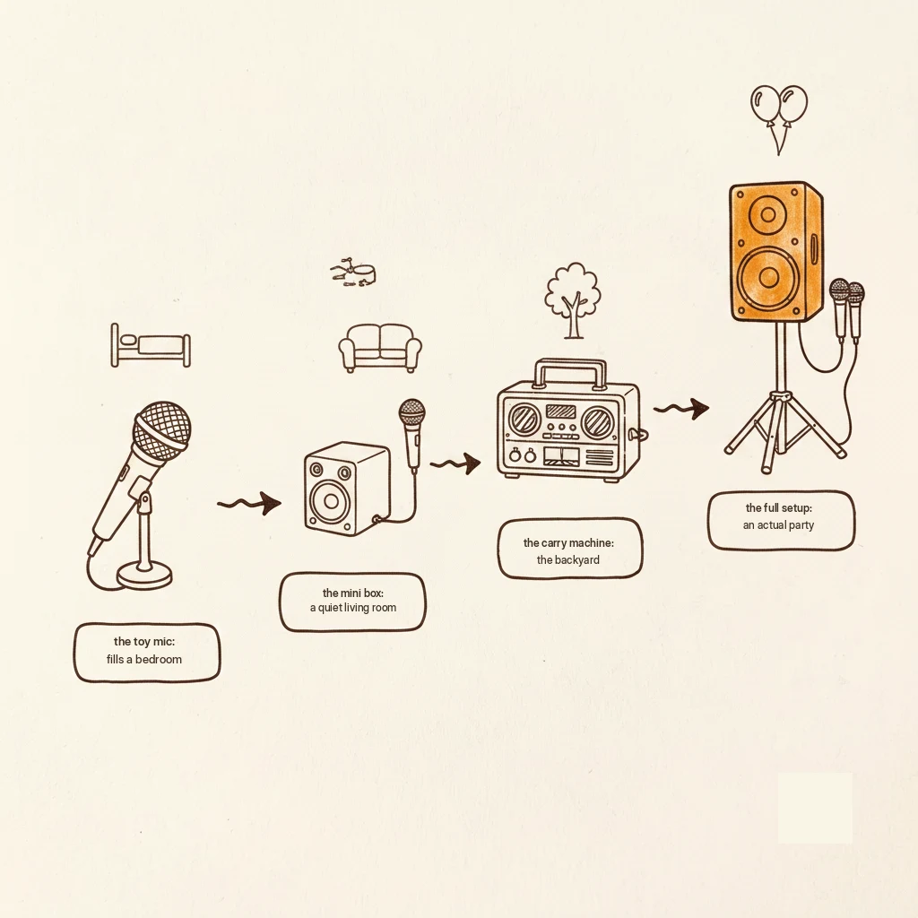 mini karaoke machine sizes compared: how loud each one really is