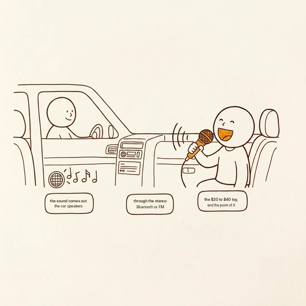 how a car karaoke microphone works through your car speakers