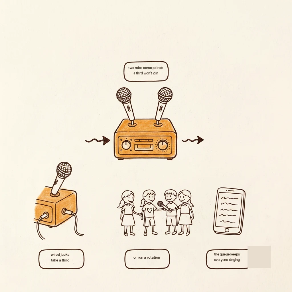 how to add a third microphone to a karaoke machine