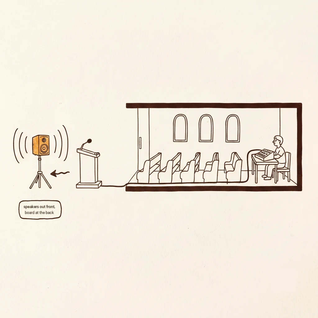 church sound system setup diagram: speaker placement and mixer basics for volunteers