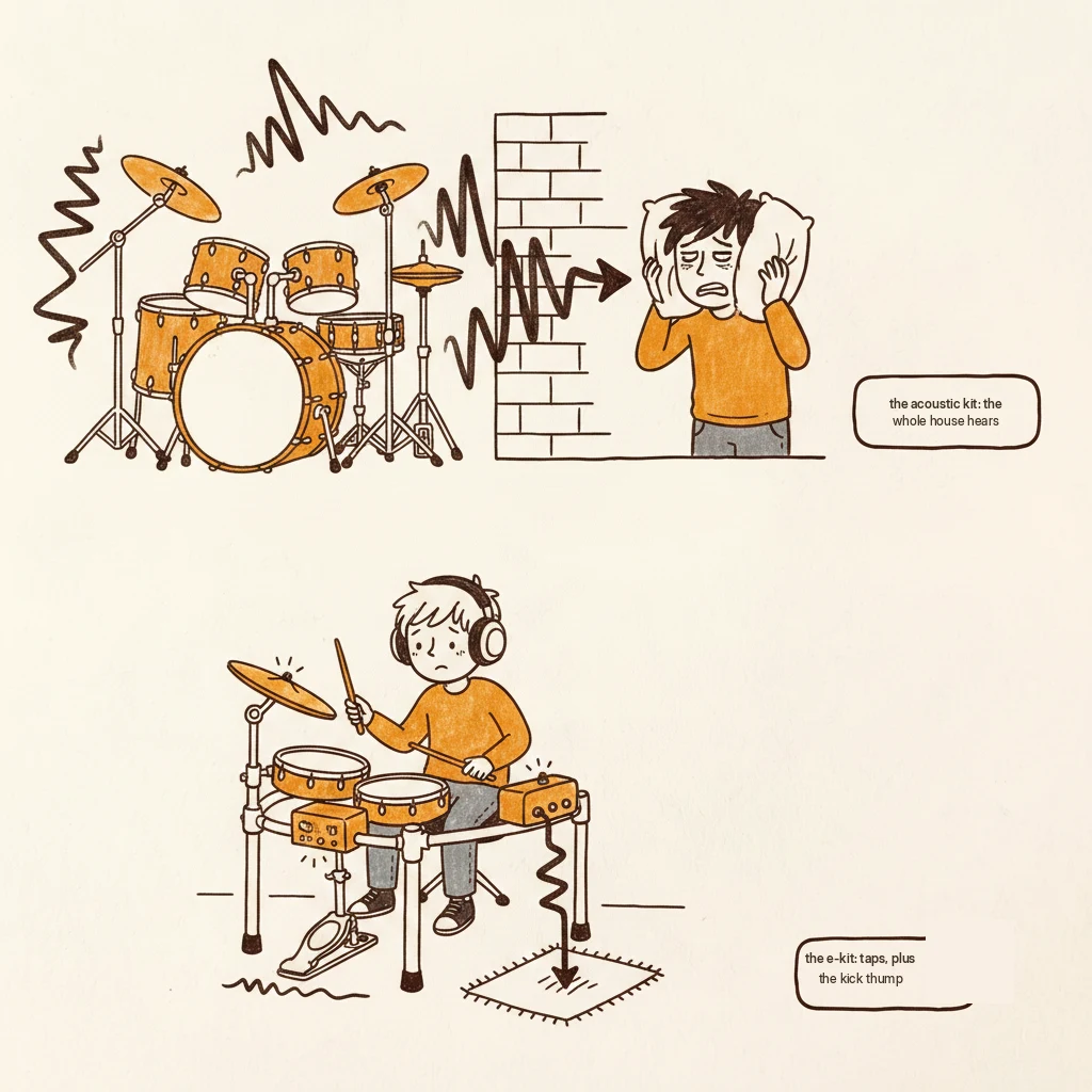 how quiet electric drums really are: what the house hears