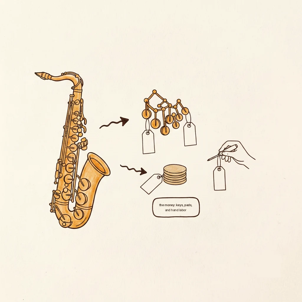 why saxophones cost so much: keywork, pads, and labor