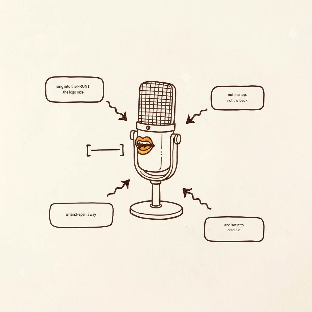 how to set up a blue yeti for singing: side address, distance, cardioid