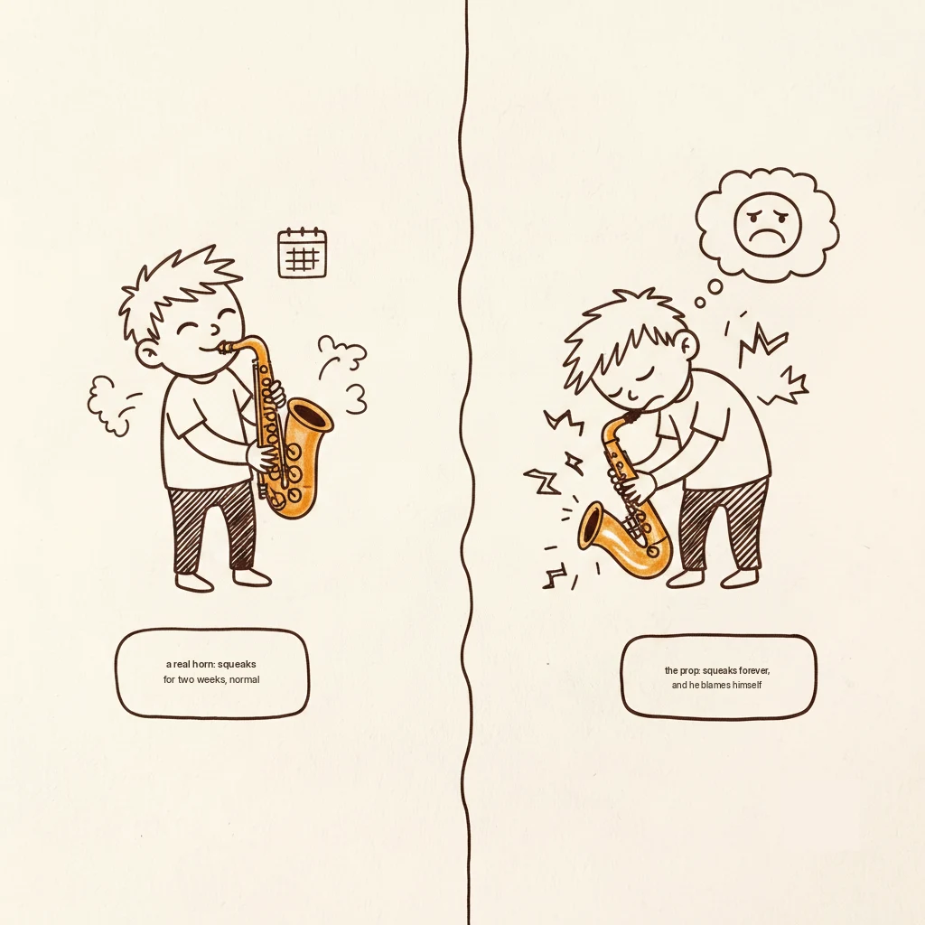 why a cheap beginner saxophone makes kids quit: the blame problem
