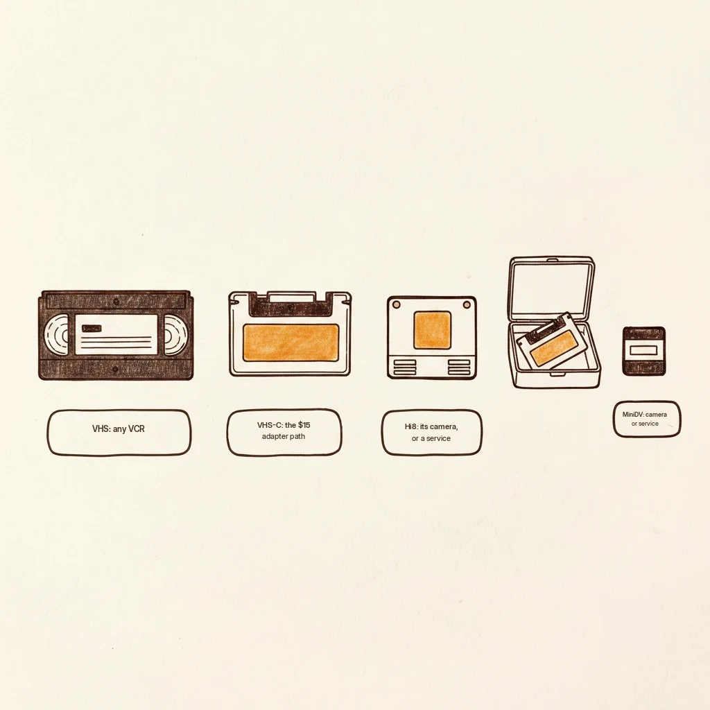 camcorder tape formats identified: vhs-c hi8 minidv and how each converts to digital