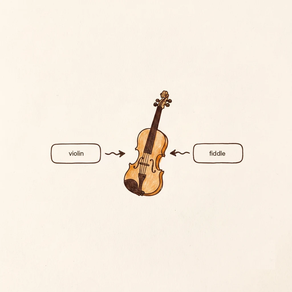 a violin and a fiddle are the same instrument, the name follows the music