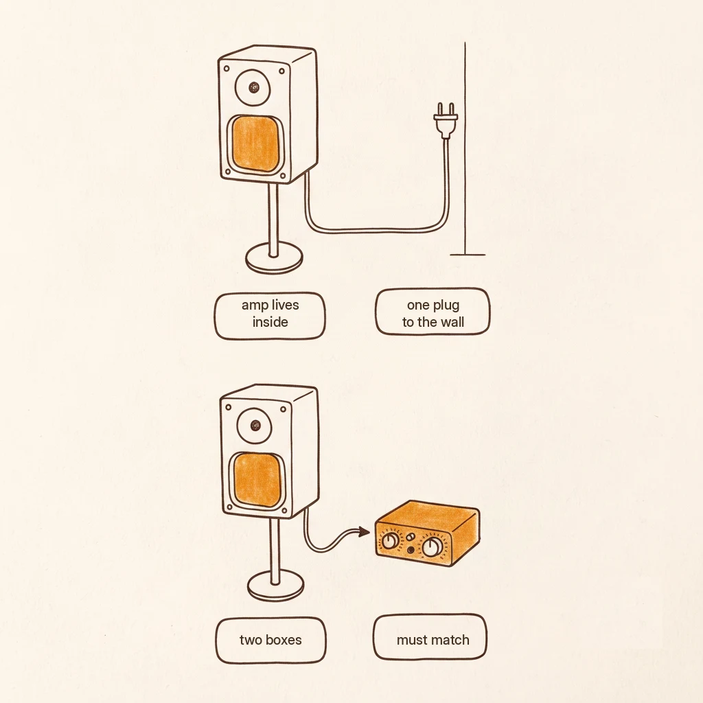 powered vs passive speakers, where the amplifier lives
