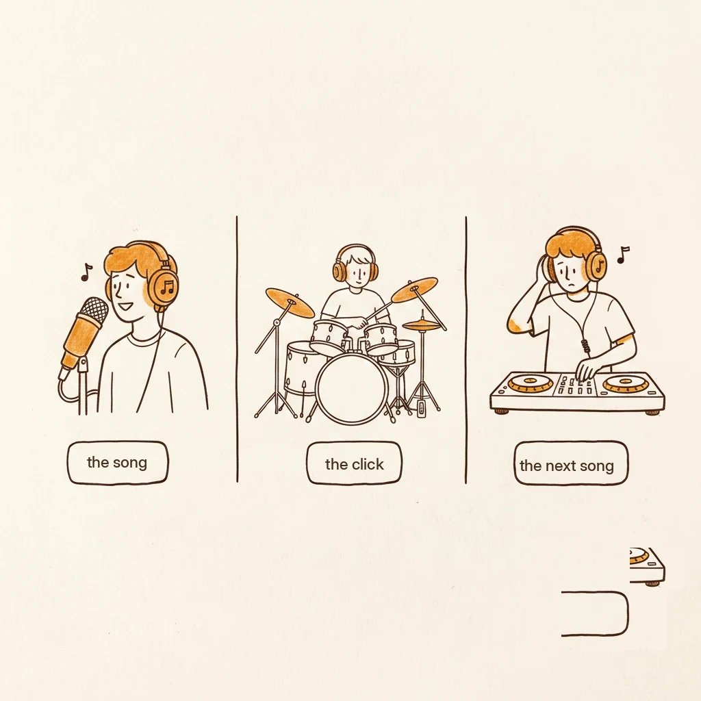why musicians wear headphones in the studio, on drums, and in the dj booth